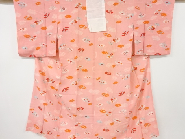 アンティーク　扇に花模様長襦袢